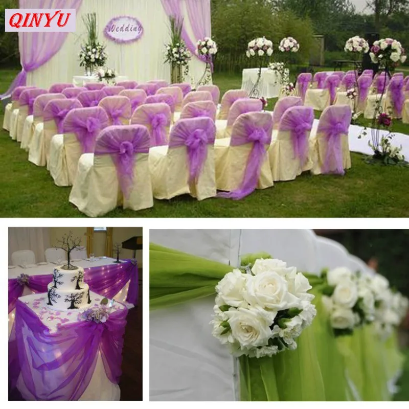 Новинка 10 м * 48 см прозрачная органза тюль ткань свадебный фон для фото