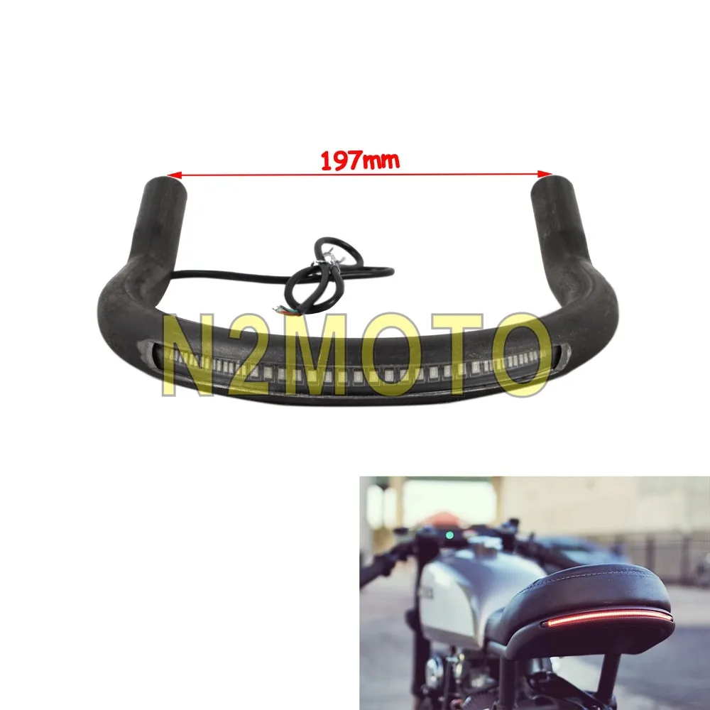 

210mm Upswept Tracker End Motorcycle Seat Frame Hoop Loop w/ LED Taillights Turn Signal Light for Honda CB400 CB450 CB500 CB550