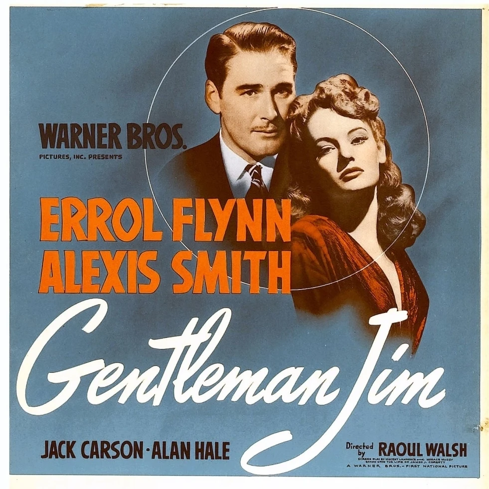 Gentleman Jim From Left: Errol Flynn Alexis Smith On Window Card 1942. Movie Poster Masterprint (24 x 36)