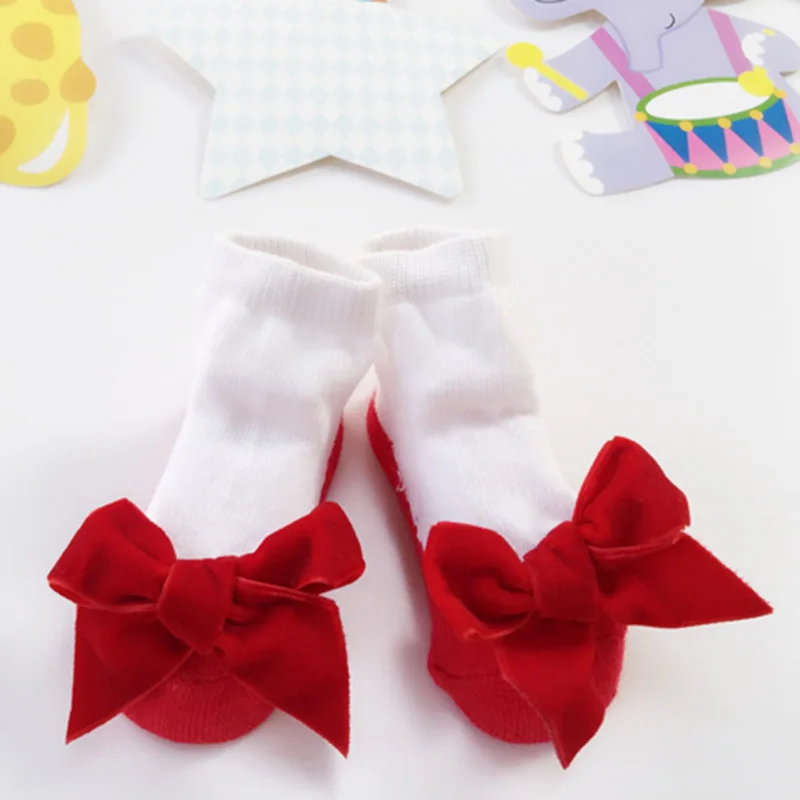 Весенние носки для малышей от 0 до 12 месяцев хлопковые носки-тапочки с бантом для новорожденных, носки принцессы для малышей модные