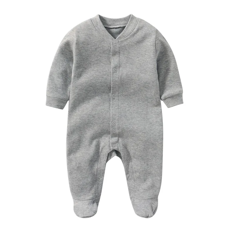 Комбинезон для малышей; цельнокроеный комбинезон для девочек и мальчиков; Одежда для новорожденных; хлопковый комбинезон унисекс для новорожденных; одежда для сна и игр - Цвет: Baby Jumpsuit Gray