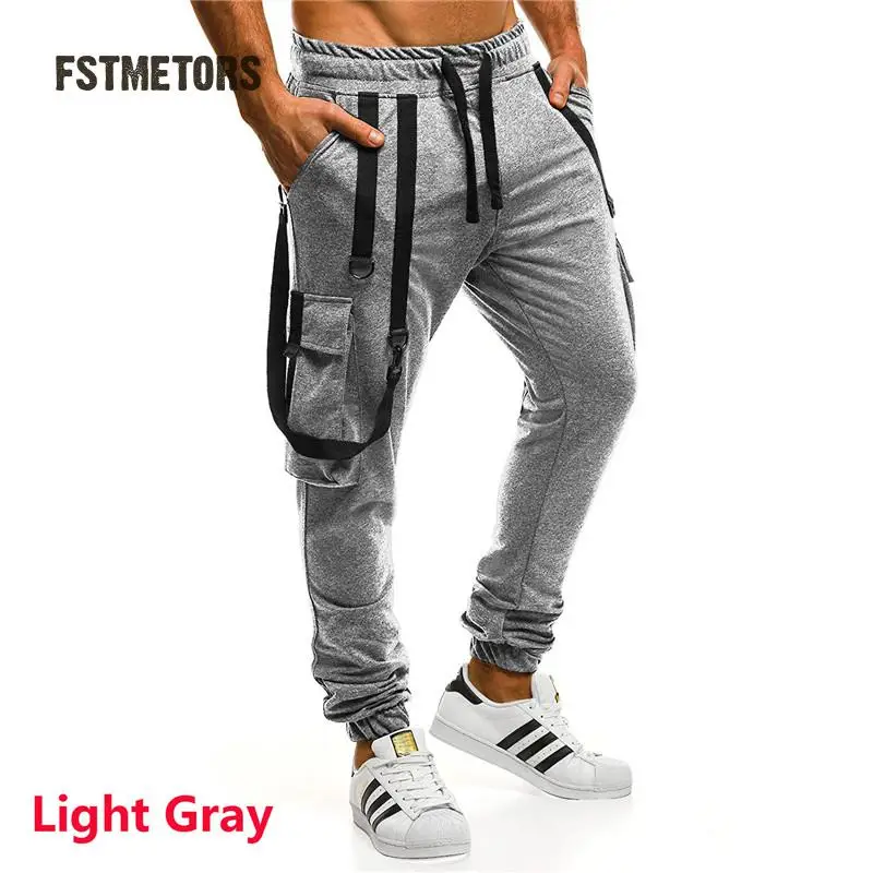 2018 Fstmetors карандаш Для мужчин Штаны военные Broadcloth эластичный пояс лоскутное Jogger