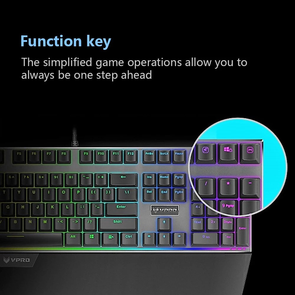 best office keyboard Rapoo V720 RGB Backlight Mechanical Gaming Keyboard Wired Computer Gaming Keyboard 108 Keys Programmable Keyboard computer keyboard for android mobile