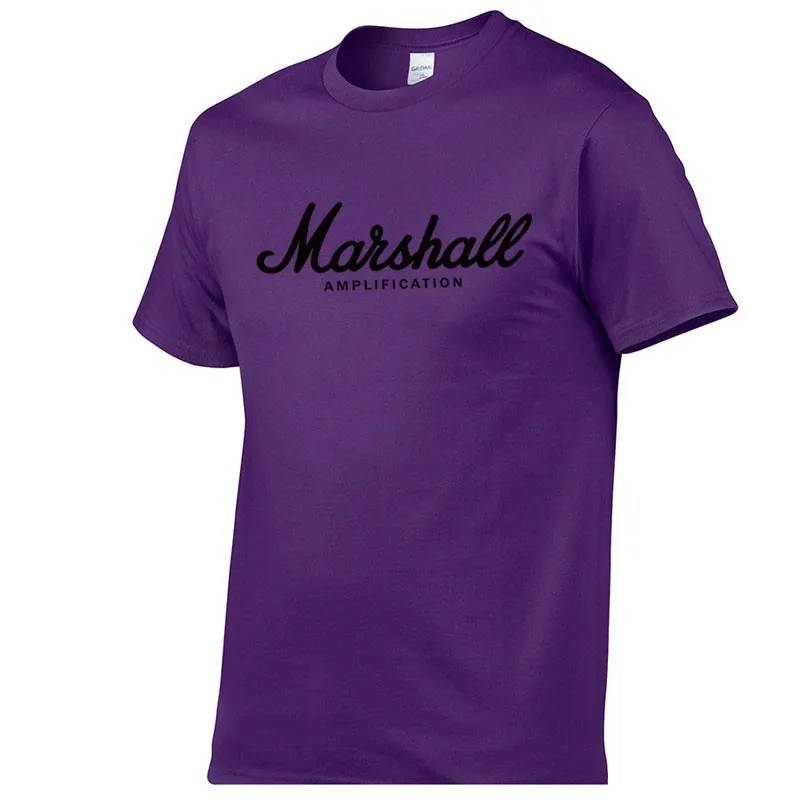 hot sale summer cotton Marshall t shirt men short sleeves tee hip hop T-shirt streetwear Boy/girl Tshirt XXS-2XL - Цвет: purple-Black