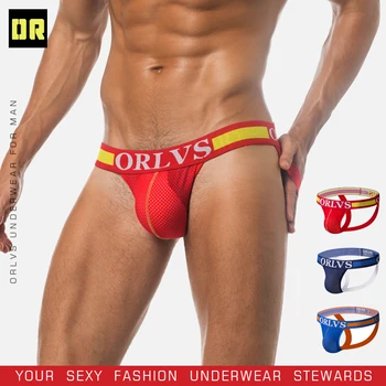 

Brand Gay Men Underwear Jockstrap Mesh Sexy Men Underwear Cueca G-String & Thongs Men Ropa Interior Hombre OR115