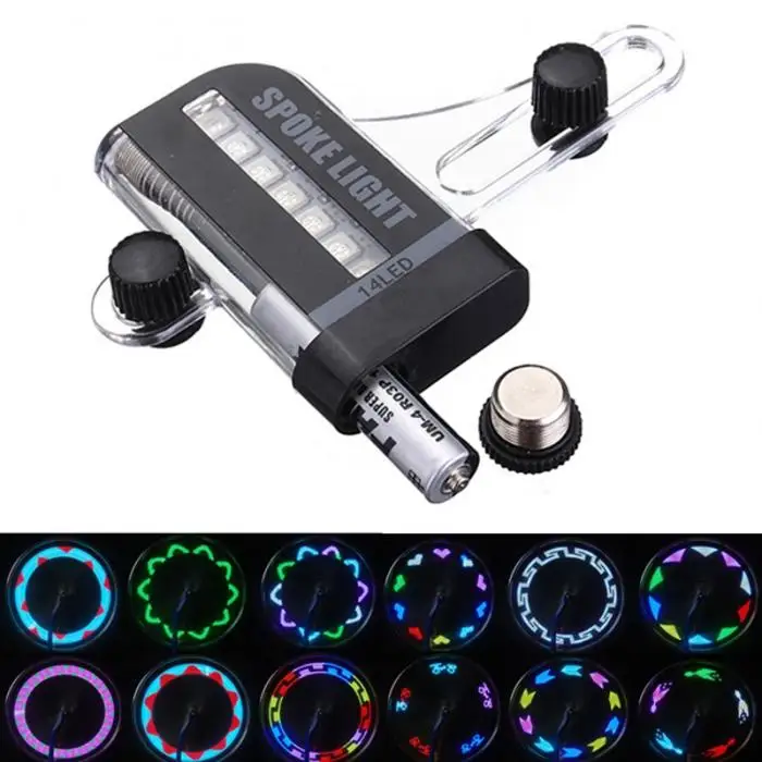 Best Mountain Bike Spoke Lights 14 Leds Colorful Waterproof Bicycle Bike Light Cycling Tyre Wheel Valve Neon Lamp 88 B2Cshop 11