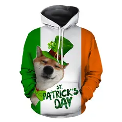 Ирландия ST. День Патрика Клевер Lucky Dog высокое качество толстовки для мужчин 2019 уличный стиль пуловер