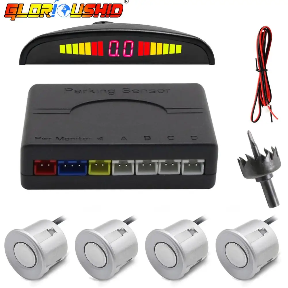 

Car Auto Parktronic LED Parking Sensor Reverse Backup Radar Monitor Detector Car Parking System With 4 Sensors Backlight Display