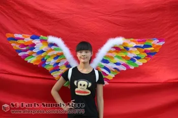 

New Arrival iridescent Angel feather wings for Halloween model show performance props creative decorations EMS Free shipping