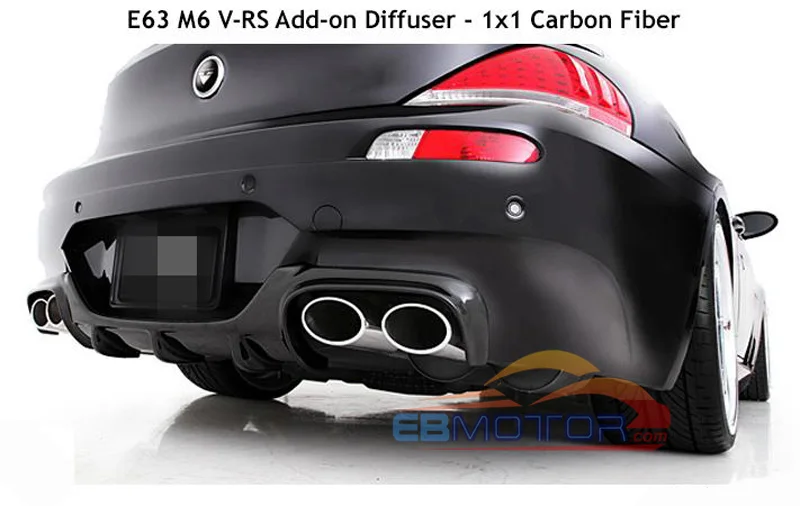 V Look 3K Real Carbon Fiber Rear Bumper Diffuser  for 2007-2010 BMW E63 E64 M6 2DR