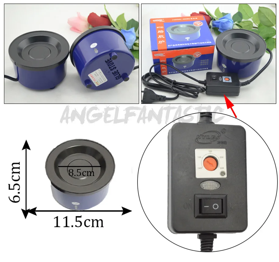 Wholesale 1pcs 80W Hot Melt Glue Pot Temperature Control for Melting Keratin Glue Fusion Hair Extensions Tools