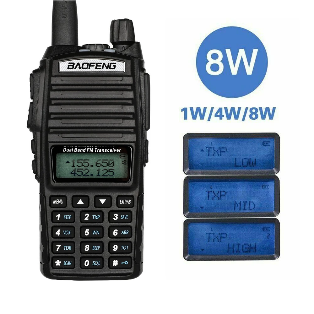 Портативная рация дальнего действия CB vhf/uhf двусторонняя радиосвязь Amador 8 Вт UV82