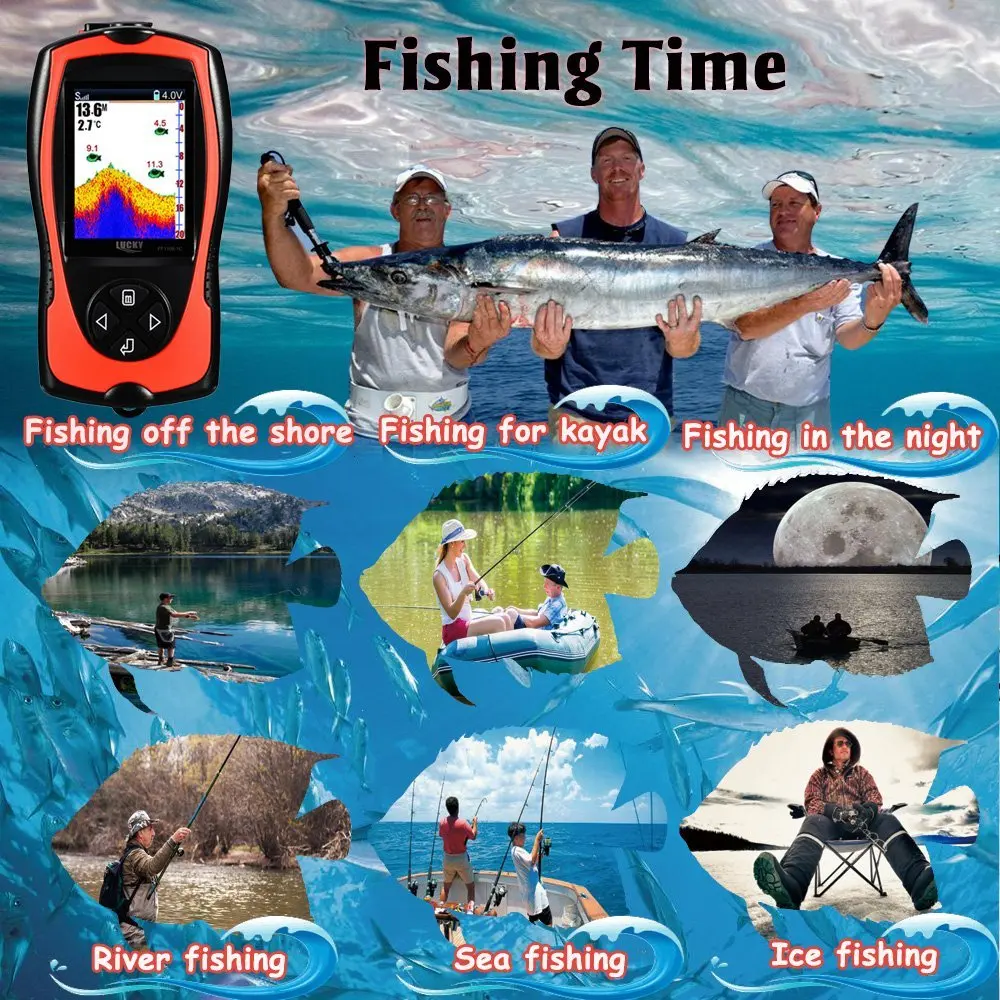 صدى ساوندرز صياد السمك اللاسلكية Findfish قابلة للشحن سونار على الصيد أعمق رصد تحت الماء الأسماك الصيد كاميرا