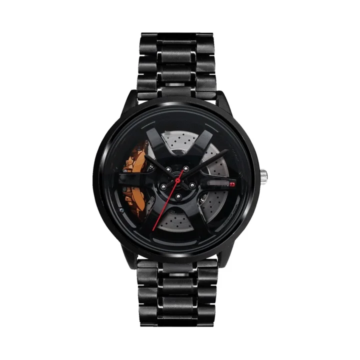 

BSL996 Rim Watch Custom Design Car Wrist Watch Stainless Steel Custom Printing Wheel Rim Hub Watches Man