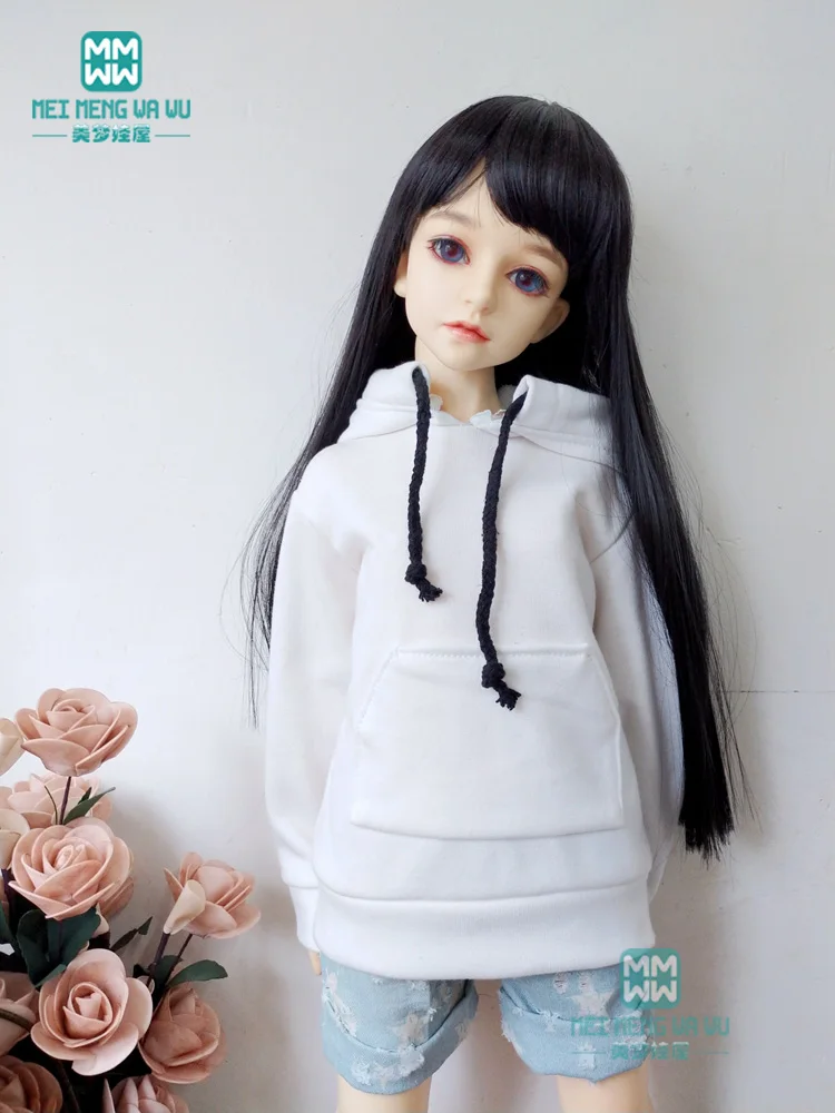 

BJD doll clothes fits 1/3 BJD SD doll fashion white Sweatshirt and denim shorts
