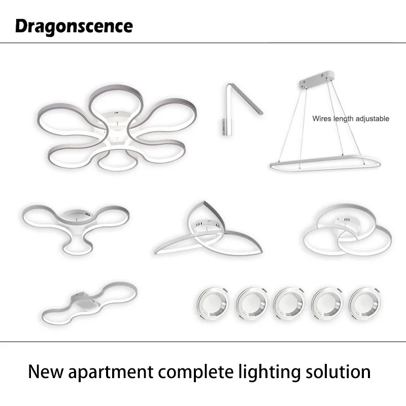Modern led chandelier Full set of lamps bedroom dining room apartment set Indoor ceiling chandelier light set for new suite