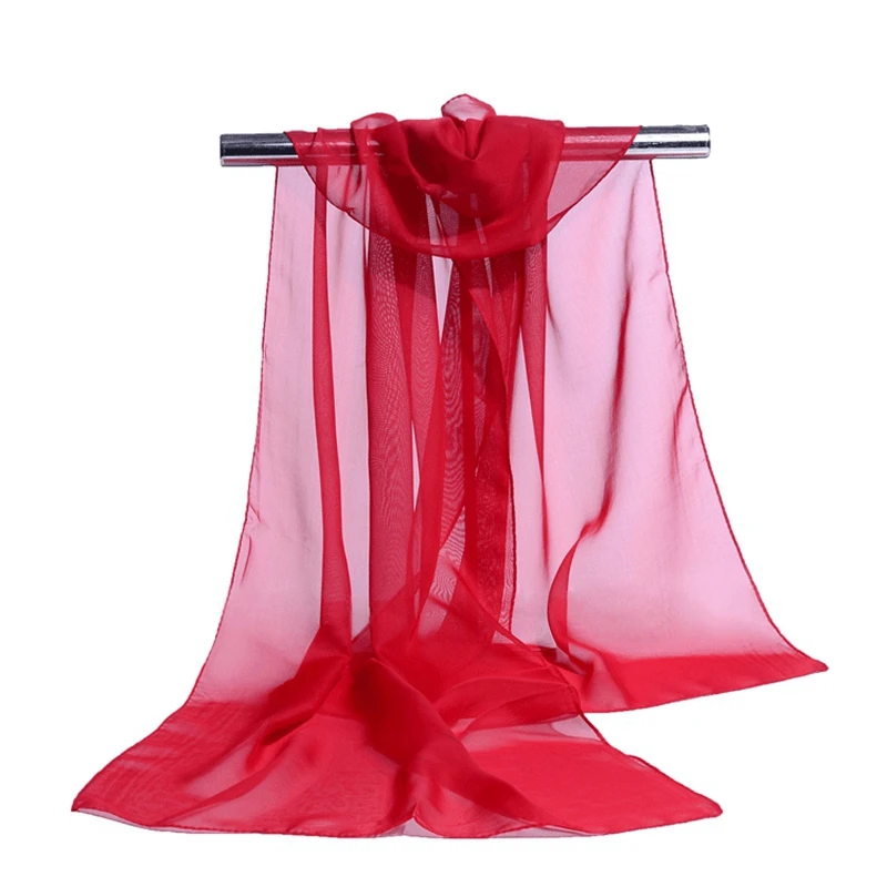 

HOT 2019 17 Colors Chiffon Scarf Women Summer Silk Scarves Chiffon Thin Shawls And Wraps Foulard Pure Color Hijab Stoles