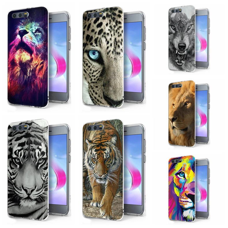 For Huawei P9lite/P8 Lite 2016 2017 Y5ii / Honor P Smart/P10 TPU Soft particularly design Lion Tiger Painted Case A043 |