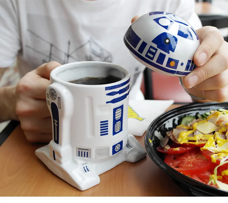 Goede Star Wars Lucky Koffie Mok R2D2 BB Darth vader 3D Koffie En Drink Cup Hoge Temperatuur Fabricage Keramiek Gratis Verzending