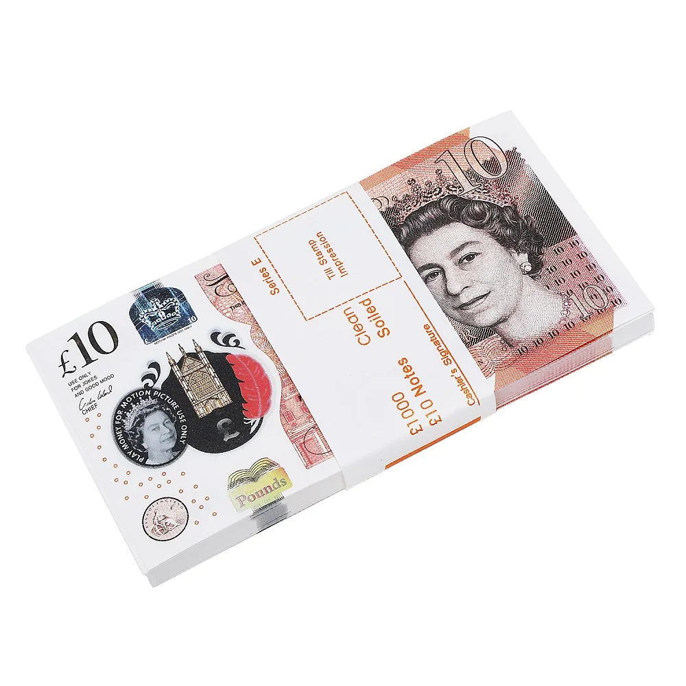 

HIGH QUALITY PRINTED PAPER MONEY REALISTIC UK POUNDS GBP BRITISH ENGLISH BANK 10 NOTES