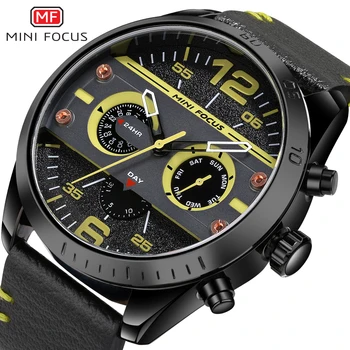 

Top Luxury Sport Watch Men Watches Brand MINIFOCUS Man Analog 24Hour Week Calendar Leather Quartz Wristwatch Relogio Masculino