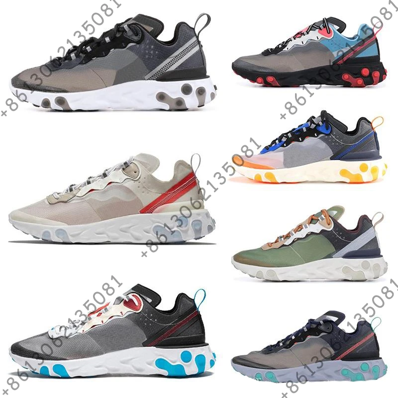 

React Element 87 running shoes for men women white black NEPTUNE GREEN mens trainer designer breathable sports sneakers