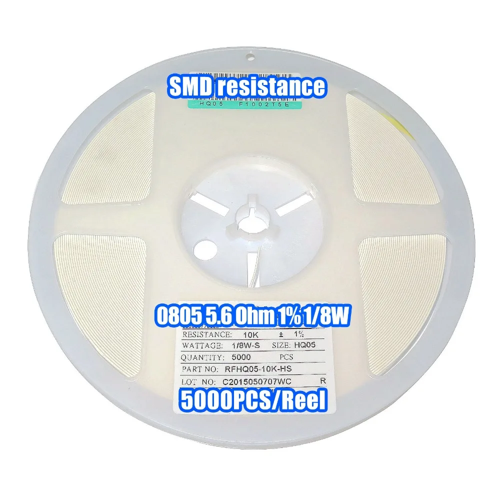 1 Катушка 0805 5.6R 5 6 Ом 1% 1/8 Вт SMD сопротивление 5000 шт./катушка|Регуляторы