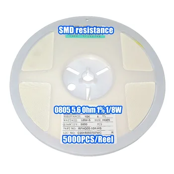 

1 Reel 0805 5.6R 5.6 Ohm 1% 1/8W SMD Resistance 5000PCS/Reel