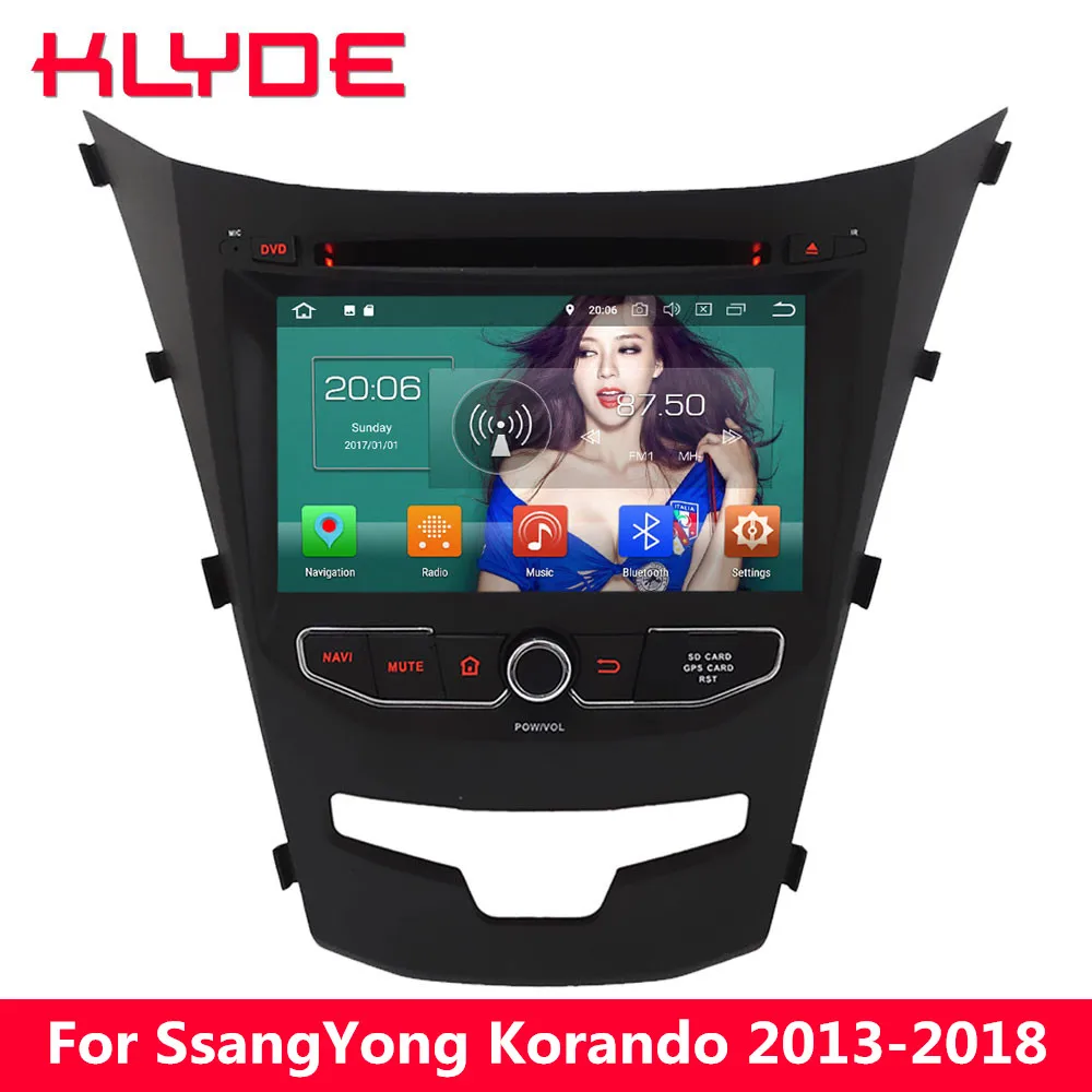 

KLYDE 4G WIFI Octa Core Android 8 4GB RAM 32GB ROM Car DVD Multimedia Player For SsangYong Korando 2013 2014 2015 2016 2017 2018
