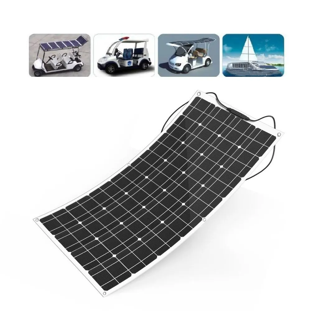 Гибкая солнечная панель 100 Вт pv модуль Китай 1000 18 в для 12 В батареи полугибкая