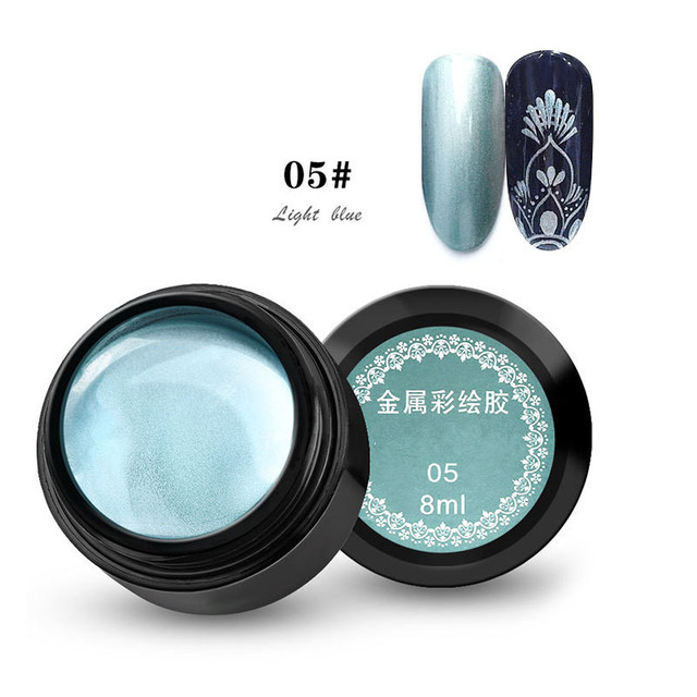 Effect Nail Gel Rose Gold Silver UV LED Draw Painting Stamping Nail Art Color Gel Polish Manicure Long Lasting Gel Vernish