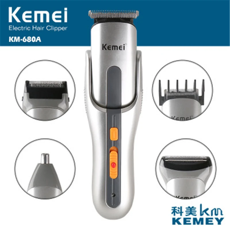 

Kemei 5 in 1 New Cutter Electric Hair Clipper Rechargeable Hair Trimmer Shaver Razor Cordless Adjustable Clipper KM-680A