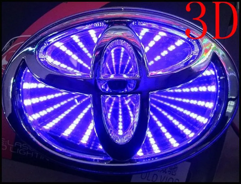 Car New Blue 3D LED Car Decal Logo Light Badge Lamp Emblem Sticker for Toyota Decoration Lights