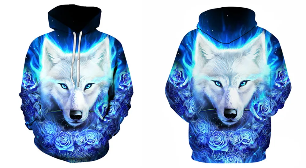 Космическая галактика волк толстовка с капюшоном для мужчин и женщин новые модные осенне-весенние пуловеры свитшоты Homme 3D спортивный костюм