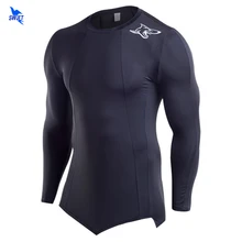 Острый подол для мужчин тренажерный зал фитнес футболка с длинным рукавом с принтом, быстро сохнет эластичные рубашки для бега Лоскутная Сетка тканевая спортивная одежда ММА Топы