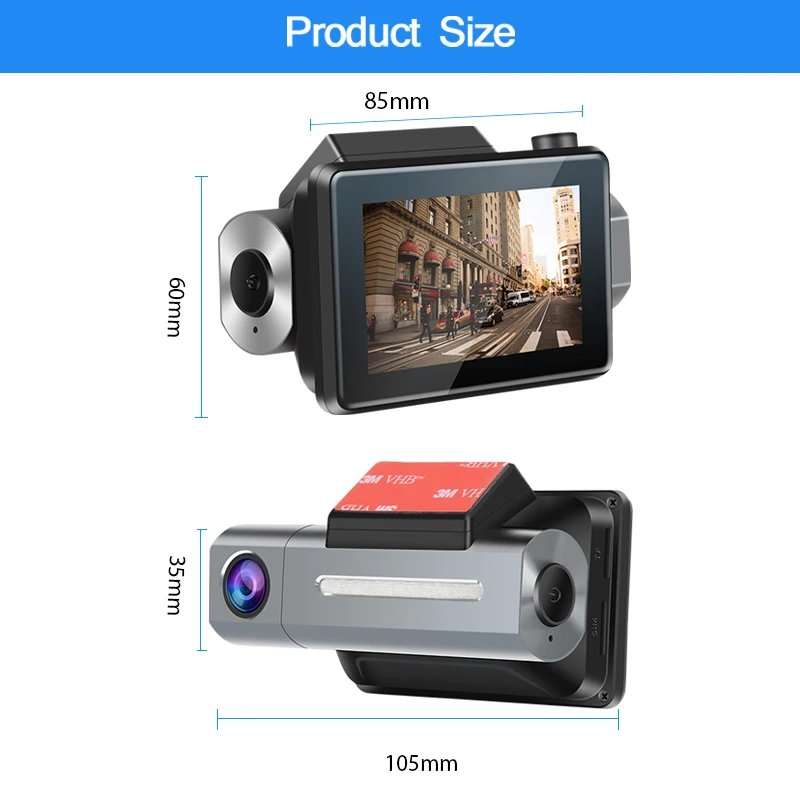 ANSTAR Dash Cam smart Car 3 дюйма 1080P HD видео запись с функцией Wi-Fi камера заднего вида мониторинг парковки Dash камера