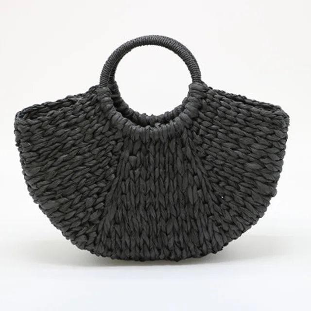 Half Moon Straw Bag
