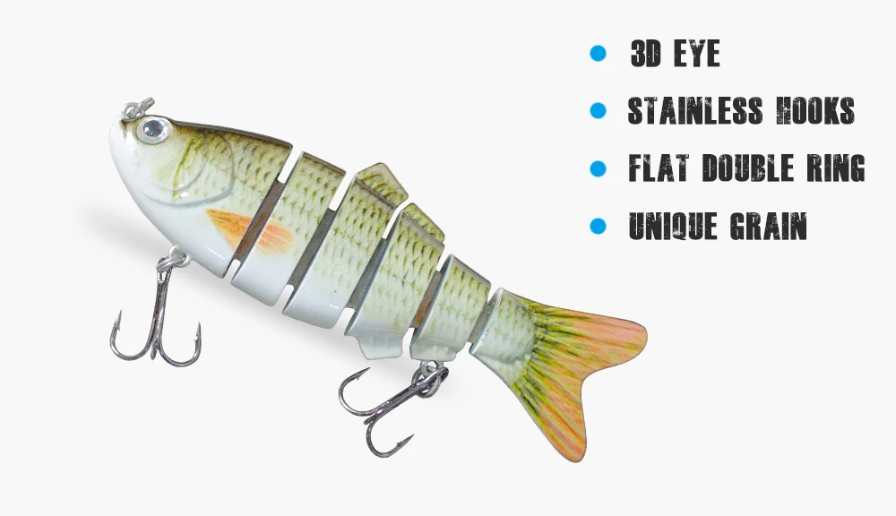 leqemao 1PCS Multi Jointed Hard Bait 10cm 18.5g Lifelike Wobblers Fishing Lure 4