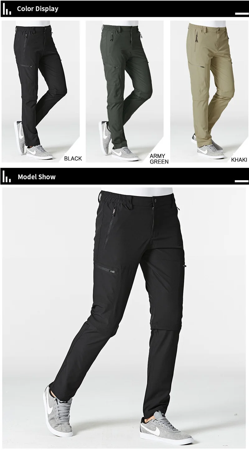 Мужские легкие отстегивающиеся быстросохнущие штаны для кемпинга, походов, альпинизма, мужские функциональные брюки для рыбалки, походов