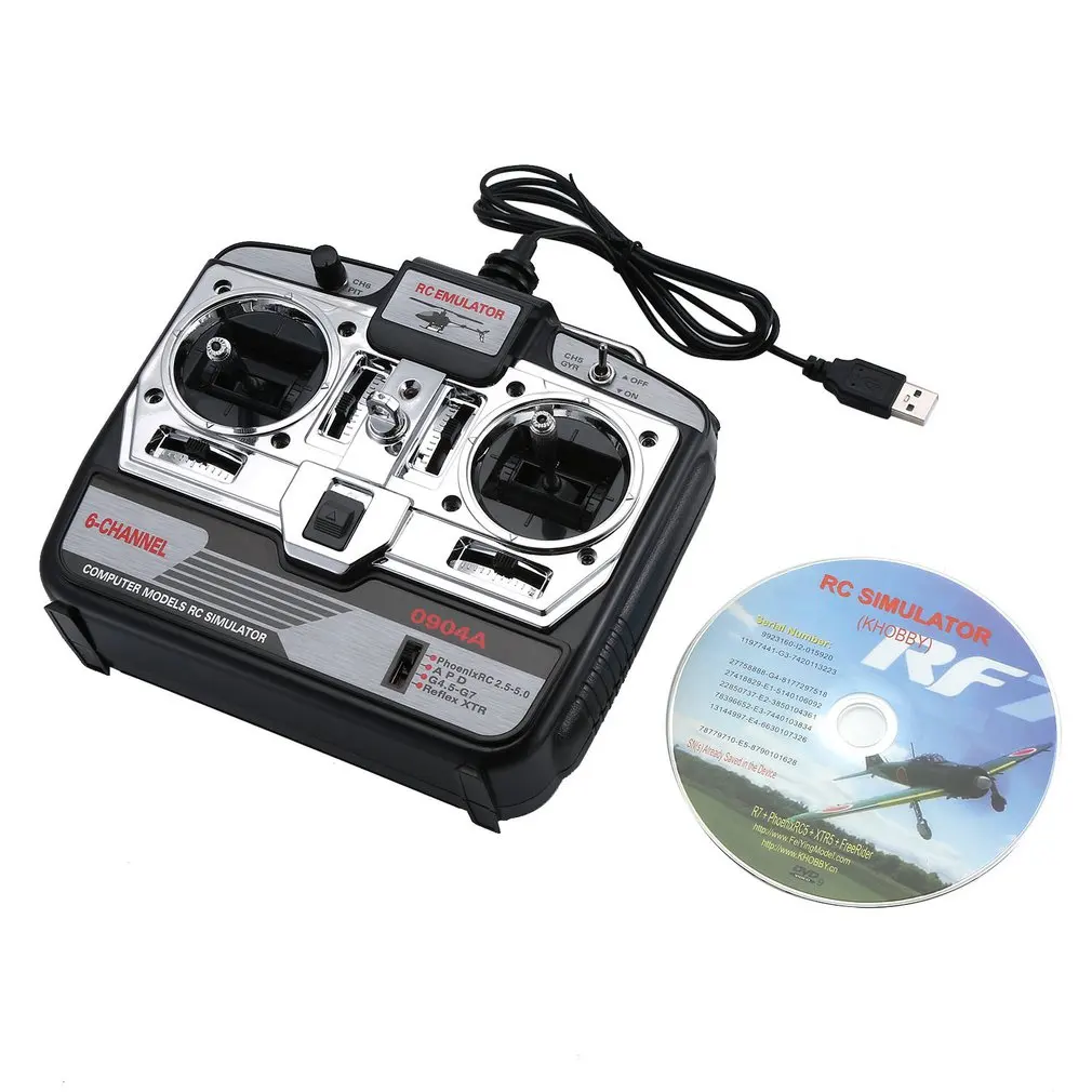 6CH RC симулятор полета JTL-0904A поддержка Realflight G7 Phoenix 5,0 XTR пульт дистанционного управления Вертолет с фиксированным крылом Дрон