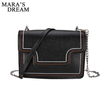 

Mara's Dream 2018 Women Messenger Bags Fashion Mini Bag PU Hasp Flap Solid Bag Chain Women Shoulder Crossbody Bag Handbag bolsa