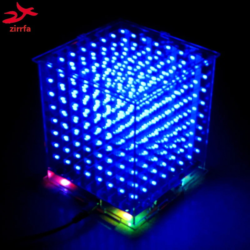 Лидер продаж светодиодный электронный мини светильник 3D 8S 8x8x8 набор cubeeds для