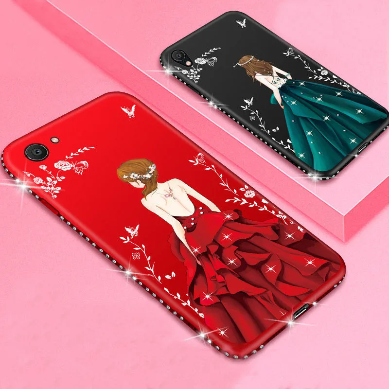 

Luxurious Figure Goddess Diamond Phone Case for iPhone xs max/x/xr case Full Package Anti-Fall TPU Soft Case iPhoneSE/7/8/8plus