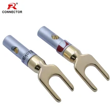 2шт/1 пара "Y" "U" Лопата Разъем типа банан разъемы Позолоченные винты-тип пайки вилка динамик переходник для вилки типа «банан» R разъем
