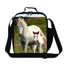 Лошадь изолированный охладитель для обеда сумка для детей Школа на плечо для ланч-боксов охладители для взрослых мешок для корма для животных для работы ланч-контейнеры