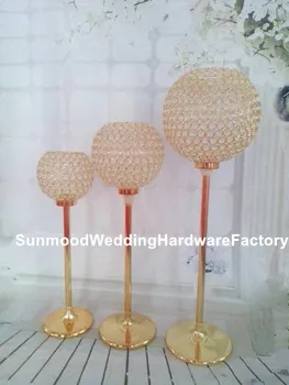 

new style Gold plating centerpiece, crystal bead vases wedding centerpiece, tall wedding centerpieces god iron