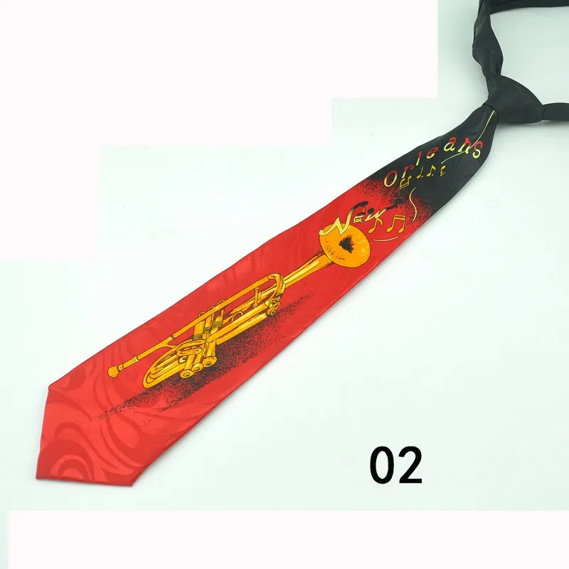 Новое поступление 3,5 дюймов 5 Модные Классические мужские вечерние галстуки из полиэстера с принтом "new Orleans Music Suona/Sachs"