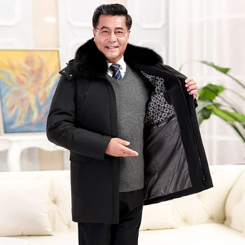 

2019 Men's Winter Jacket Long Down Coats Men White Duck Down jacket Male Slim Fit Warm Parka High Quality Long Coat