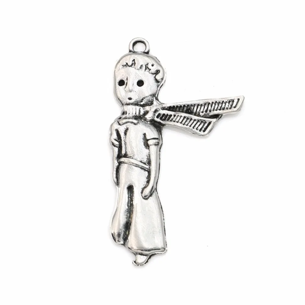 

Antique Silver Plated Le Petit Prince Charm Pendants for Jewelry Making Bracelet Findings DIY Jewelry Accessories Craft 45x26mm