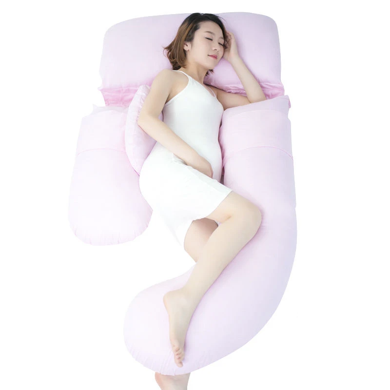 U-образная Подушка для сна для тела для беременных женщин Талия Живот кормящие боковые шпалы Подушка для беременных и кормящих постельный принадлежности подушки - Цвет: chunsefenhong